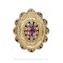 GS317 PT - 14 Karat Gold Pink Tourmaline Slide 